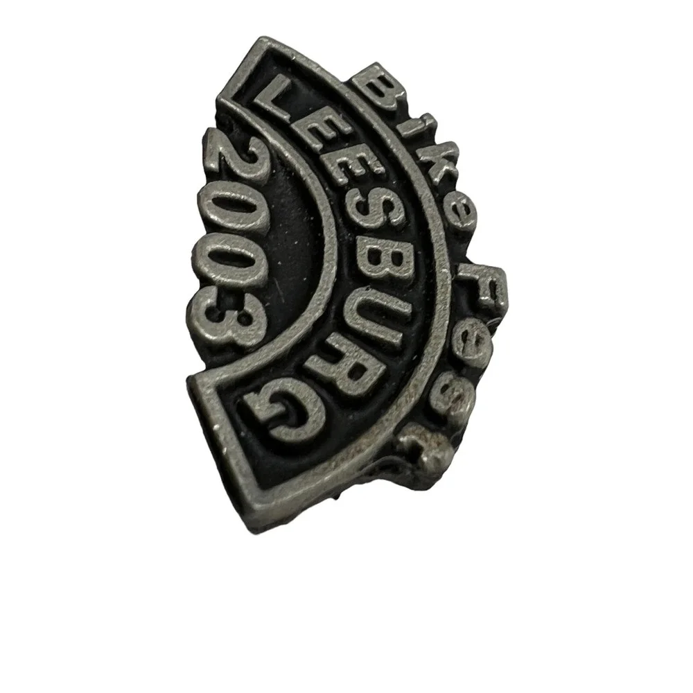 Vintage Bike Fest Pin Leesburg‎ Florida 2003 Pewter Tone Pinback